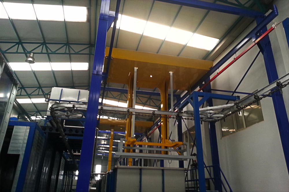 Tractor cabin cathopheresis plating plant